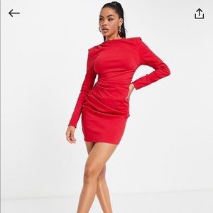 Long sleeve structured mini dress